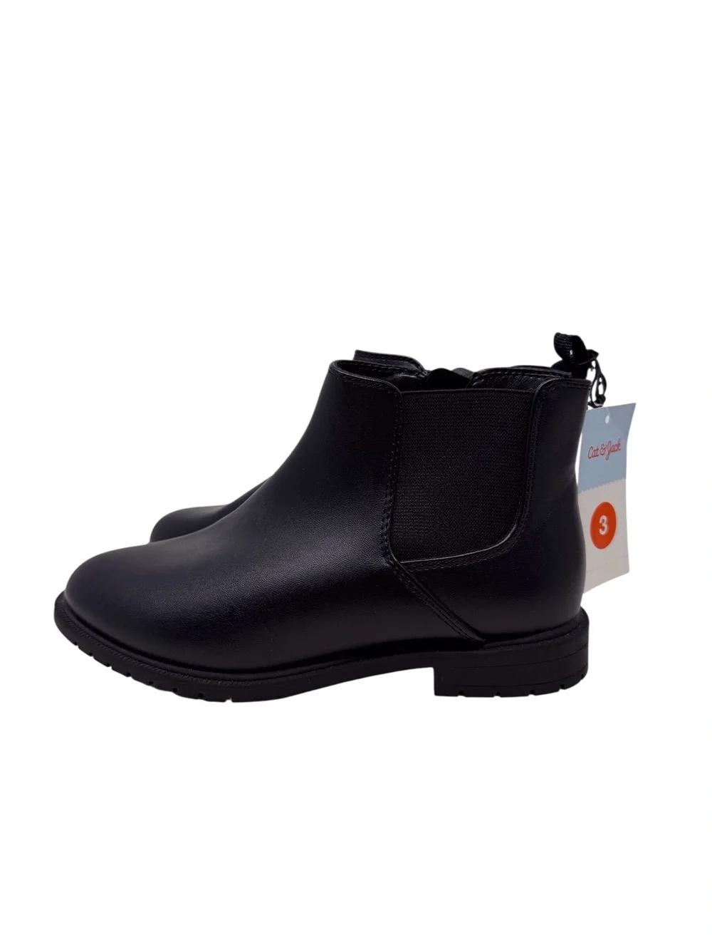 Cat & Jack Black/Brandy Zip Close Ankle Boot Girls Size 3 New With Tag